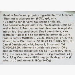 Ton în suc propriu, 3x60g