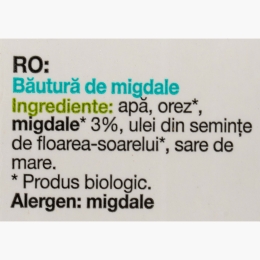 Băutură vegetală eco din orez și migdale Barista, 1l