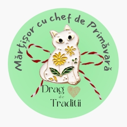 Mărțișor broșă Pisicuță, din metal