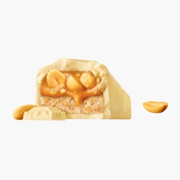 Baton ciocolată albă cu arahide 49g