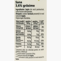 Sana 3.6% grăsime, 750g