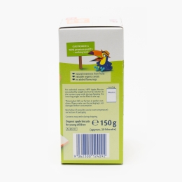 Biscuiți ecologici pentru copii, cu măr, +1 an, 150g