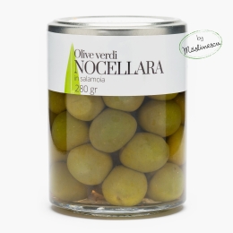 Măslinescu - Măsline verzi Nocellara cu sâmburi, în saramură, by Măslinescu 280g