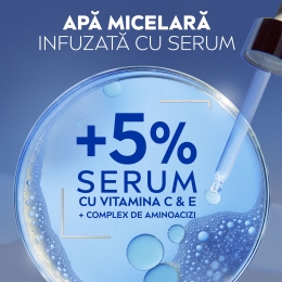 Apă micelară Skin Glow infuzată cu serum cu efect de iluminare, 400 ml