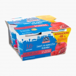 Iaurt cu specific grecesc cu rodie și zmeură 4x125g  