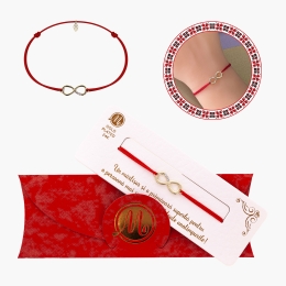 Mărțișor brățară infinit, placat cu aur