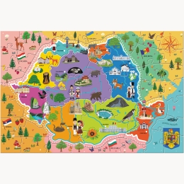 Puzzle educațional-Harta României 4+ ani