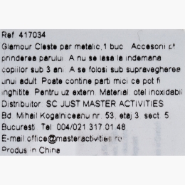 Clește metalic pentru păr