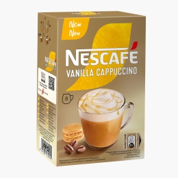 Cappuccino Vanilla plicuri 8x14g, mix de cafea instant 