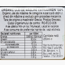 Ulei de măsline extravirgin eco 250ml