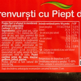 Crenvurști cu piept de curcan 470g