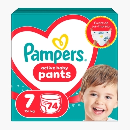 Scutece chiloțel Active Baby Pants mărimea 7, 15+ kg, 74 buc