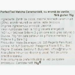 Matcha ceremonială cu aromă de vanilie, fără gluten, 75g