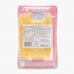 Brânză Emmentaler eco felii fără lactoză 45% grăsime 100g