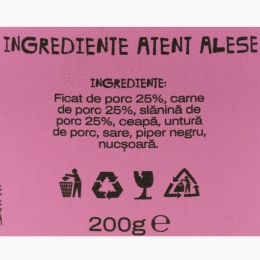Pate din ficat de porc 200g