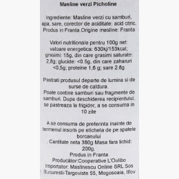 Măslinescu - Măsline verzi Picholine 380g