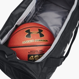 Geantă Duffle, mărime S-M, 40l, negru/argintiu metalic