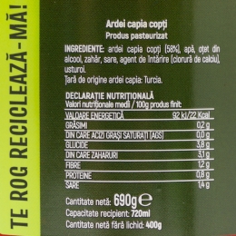 Ardei capia copți în oțet 680g