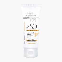 Cremă pentru față SPF 50 tentă aurie H3 Derma+ Sun, 50ml