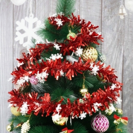 Beteală Crăciun, roșie, 2mx9cmx9cm