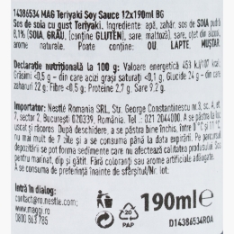 Sos de soia cu gust Teriyaki 190ml