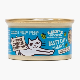 Hrană umedă pentru pisici, cu pește alb, somon și creveți Tasty Cuts in Gravy 85g