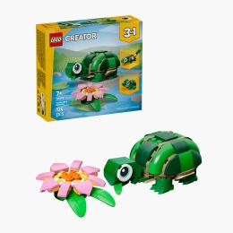 Broască-țestoasă cu o floare de nufăr, 31377 Creator 3 în 1, 124 piese, +7 ani
