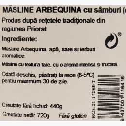 Măslinescu - Măsline Arbequina în saramură, 440g