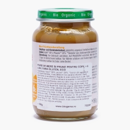 Piure ECO de mere și prune pentru copii, +6 luni, 190g