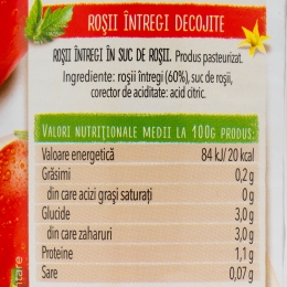 Roșii întregi în suc de roșii 400g