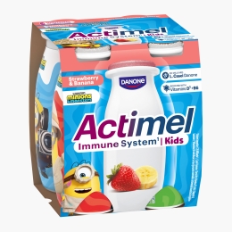 Iaurt de băut cu căpșuni și banane 4x100g
