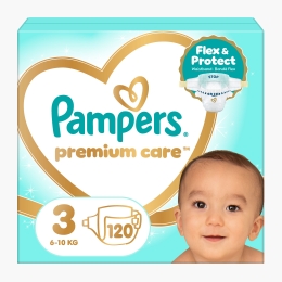 Scutece Premium Care mărimea 3, 6-10kg, 120 buc