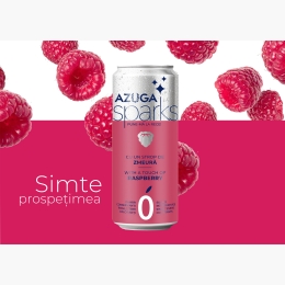Apă carbogazoasă Sparks, cu extract natural de zmeură 0.33l