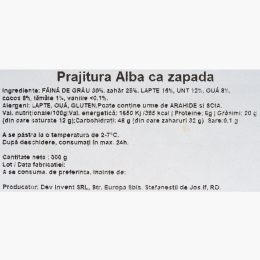 Prăjitură Albă ca Zăpada 300g
