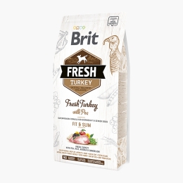 Hrană uscată pentru câini adulți seniori sau supraponderali, cu curcan și mazăre Fit&Slim, 2.5kg