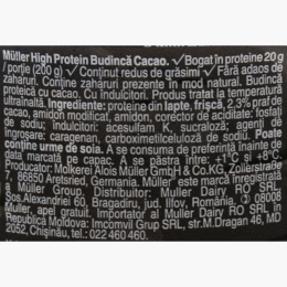 Budincă proteică cu cacao, cu îndulcitori, 200g