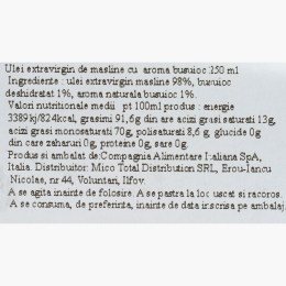 Ulei de măsline extravirgin cu aromă de busuioc 250ml