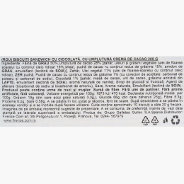 Biscuiți cu cremă de cacao Vitalday, 200g