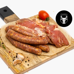 Pastramă mușchi evantai și cârnați Mangalița 500g