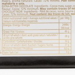 Ciocolată neagră extra cu 72% cacao 75g