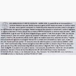 Biscuiți eco cu bucățele de ciocolată și miere 132g