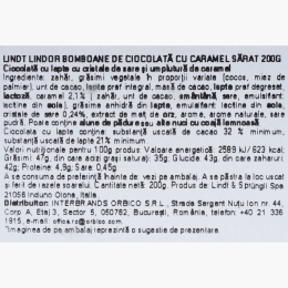 Bomboane de ciocolată cu caramel sărat, 17 buc, 200g