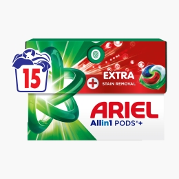 Detergent de rufe capsule All-in-One Plus Extra Stain Removal, 15 spălări, 15 buc