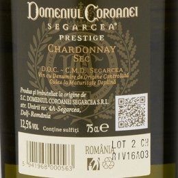 Vin alb sec Chardonnay, 12.5%, 0.75l
