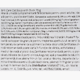 Hrană complementară pentru pisici, supă de rață, 75g