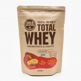 Total Whey cu aromă de căpșuni și banane 260g