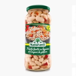 Fasole albă cu legume și ciuperci de pădure 570g