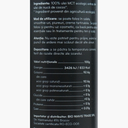 Ulei de Cocos MCT ecologic 250ml