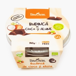 Budincă eco din cremă de cocos, ciocolată și alune 140g