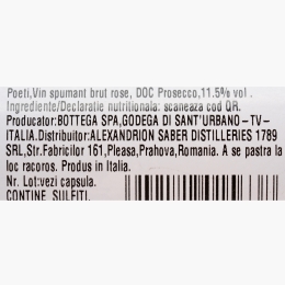 Vin spumant Prosecco rose brut, 11.5%, 0.2l